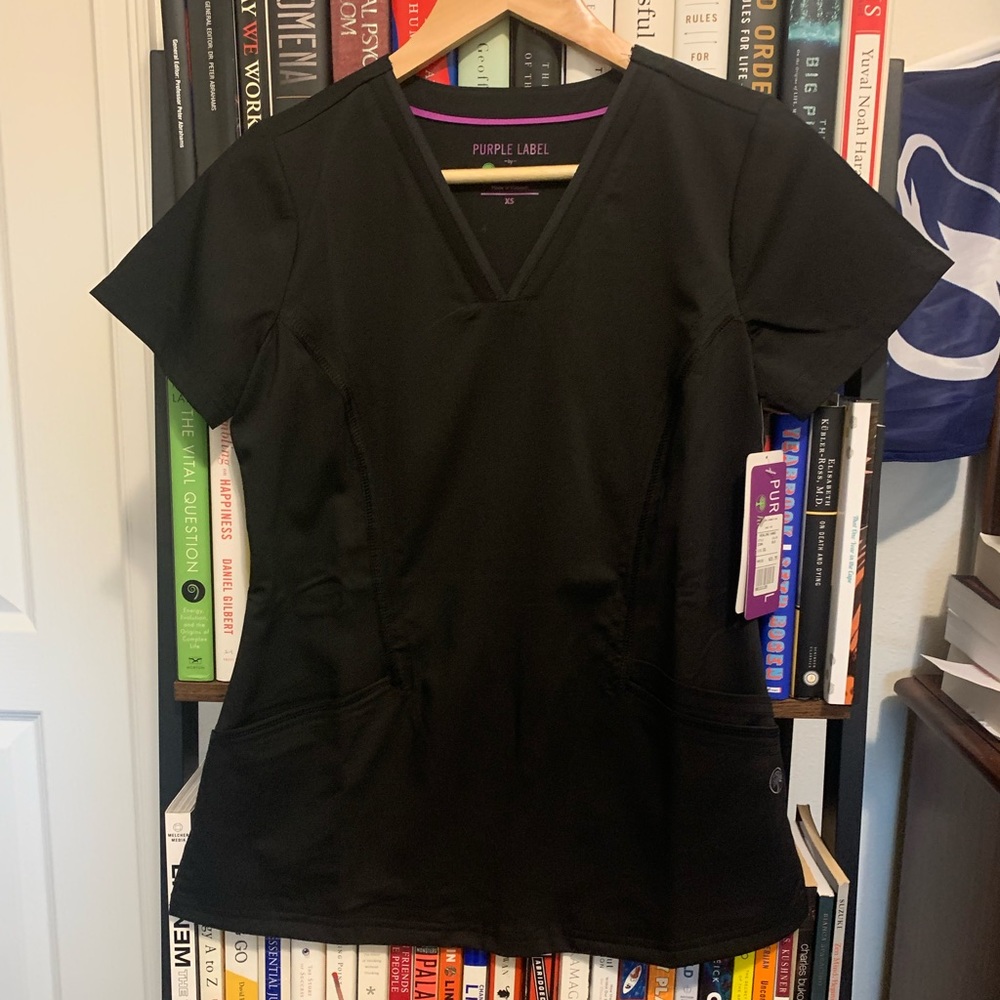 Healing Hands Purple Label Black Scrub Set Womens Extra Small XS New